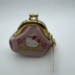 ハローキティ がま口 ミニポーチ キーホルダー ピンク レトロ
