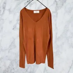 H106 新品 アズールバイマウジー Vネックニット オレンジ S 洗える