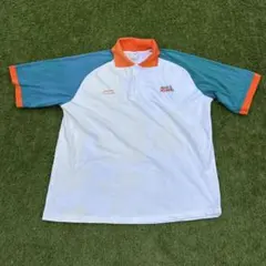 逸*ん様 00s〜 NFL ポロシャツ 3XL ホワイト/オレンジ/ターコイズのサムネイル