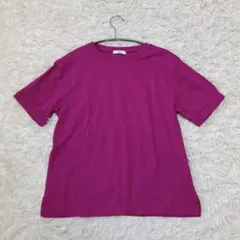 a.v.v アーヴェヴェ 袖折り返し カットソー Tシャツ ピンク コットンS
