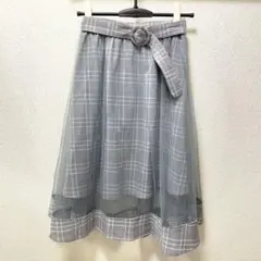 Bye Bye チェック シアーレイヤードスカート