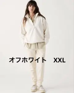 ユニクロ　ヒートテックボアスウェットパンツ　XXL 01 OFF WHITTE
