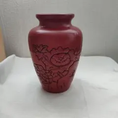 朱泥 常滑焼 永峰作 牡丹彫 花器 花瓶 - メルカリ