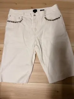 H&M ホワイトショートパンツ EUR 34/30リメイク品