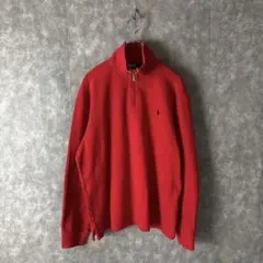 ご*う様 POLOラルフローレン ハーフジップニット 赤 Lサイズ コットニット