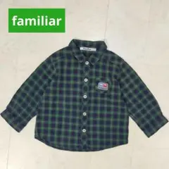 familiar　シャツ ブラウス　90　綿100%　チェック