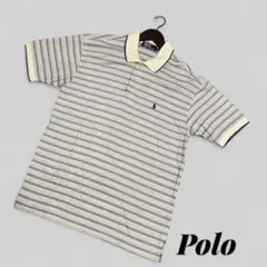 Polo メンズ ポロシャツ コットン100% ボーダー 美品のサムネイル