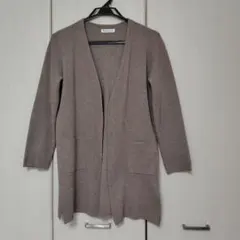 ベージュ オープンフロント カーディガン M レディース