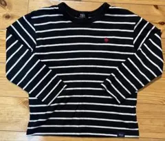 Polo 長袖 Tシャツ 黒×白ボーダー120㎝