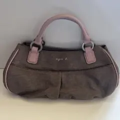 アニエスベー ハンドバッグ グレー 薄紫