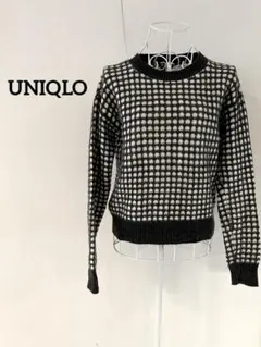 【UNIQLO】ニット　グレー×ホワイト　S