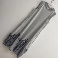 ヴェロフォンナ　ノースリーブワンピース グレー ギンガムチェックのサムネイル