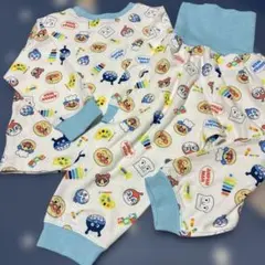 アンパンマン　どっちも前だよパジャマ　 90cm 水色　ベビーのサムネイル