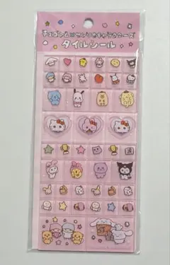 チェゴシム×サンリオキャラクターズ タイルシール ピンク