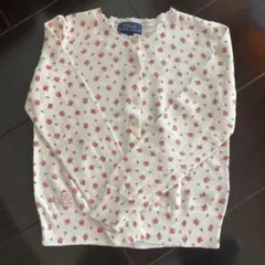 ラルフローレン　赤の小花柄女の子カーディガン　6y