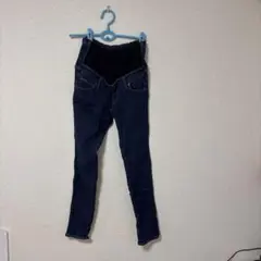 マタニティ　パンツ　ダークブルー