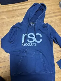 rsc products インディゴブルー　フード付きパーカー