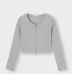 グレー クロップドカーディガン