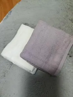 大判バスタオル　2枚セット　ホワイト　パープル　63cm☓123cm 新品未使用