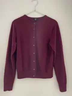 UNIQLO カシミヤクルーネックショートカーディガン カラーRED サイズMのサムネイル
