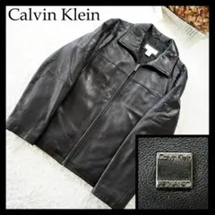 【美品】Calvin Klein　中綿レザージャケット　Mサイズ　ブラウン
