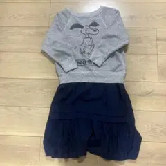 DENIM DUNGAREE スヌーピーワンピース 120cm