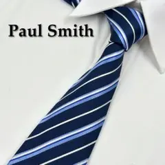 ✨️美品✨️ Paul Smith ネクタイ ストライプ 光沢感 ブルー