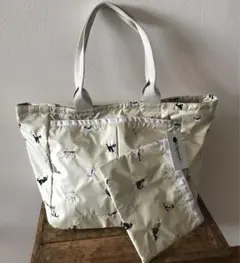 新品　レスポートサック　トートバッグ　ブリードオブキャット刺繍 肩掛けショルダー