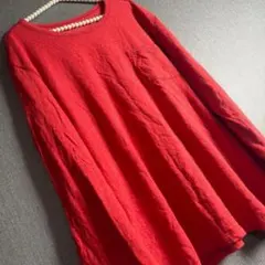 GAP ギャップ 長袖 ポケットTシャツ レッド ロンT XLシンプルカジュアル