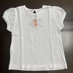 美品☀︎ファミリア刺繍クマ風船レース袖Tシャツ