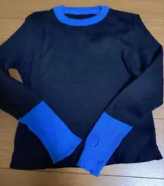バイカラーニット長袖