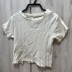 半袖Tシャツ ホワイト リブ メロウ加工のサムネイル