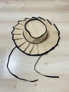 Casselini (キャセリーニ)麦わら帽子　プリーツハット　フリル