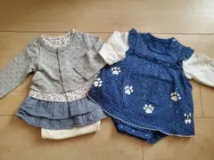 う*み様 フーセンウサギ　重ね着　70　ロンパース　ワンピース　まとめ売り　子供のサムネイル