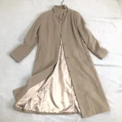 美品 アンタイトル ロングコート アンゴラ混 スタンドカラー グレージュ　高級