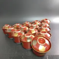 Y12-2/庄右衛門/有田焼/金銀彩蓋付茶碗15客/小鉢/向附/懐石道具/のサムネイル