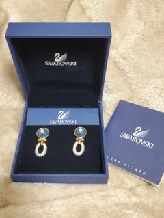 スワロフスキー ヴィンテージダングルイヤリング ドロップ クリスタル