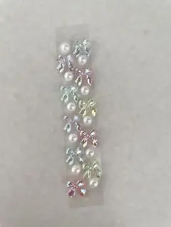 耳つぼジュエリーシール20粒オーロラリボン　パール