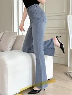 フレアデニムジーンズ　ハイウエスト