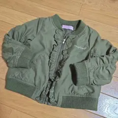 メゾピアノ オリーブ色フリルジャケット