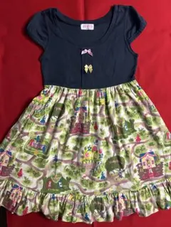 シャーリーテンプル　130 アリス柄カットソーワンピース　不思議の国のアリス