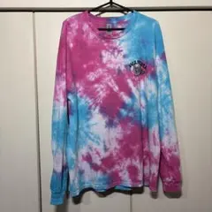 【リメイク】Lサイズ WANIMA 水色ピンク 龍 長袖Tシャツ ロンT