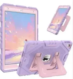 iPadケース 耐衝撃 スタンド機能 紫ピンク　 10.2 インチ