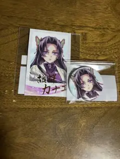 鬼滅の刃 WEBSHOPくじ 胡蝶カナエ チェキ風ブロマイド 缶バッジ