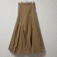 【rienda/リエンダ】ロングフレアスカートMベージュマキシ ボリューム