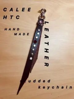 本革　CALEE HTC ハンドメイド　ターコイズ　山田蓮　スタッズキーホルダー