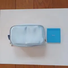 《最終値下げ》　ポーチ　シャンパンブルー　携帯用鏡付