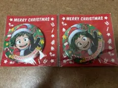 ヒロアカ　緑谷出久　クリスマス缶バッジ