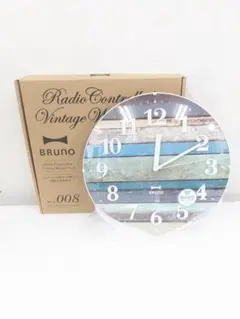 BRUNO ビンテージウッドクロック BCR008-BL 電波 時計