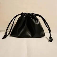 レザー調 巾着ポーチ